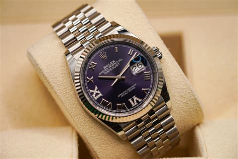 rolex datejust aubergine dial|Rolex Datejust watch.